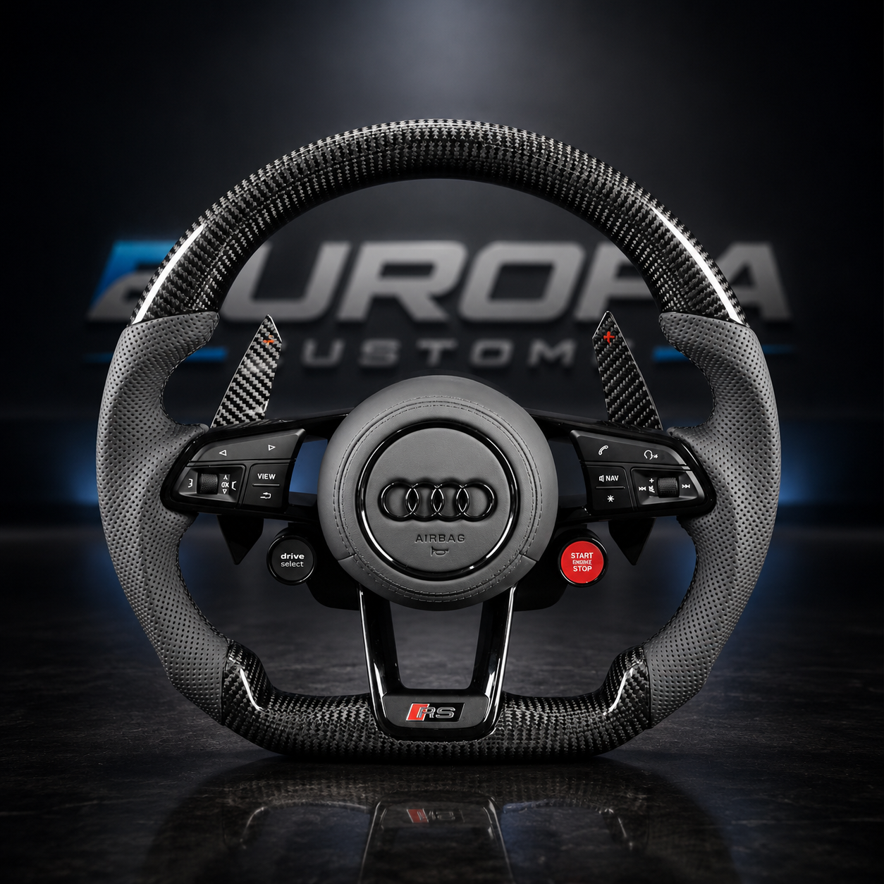 Audi R8 Carbon Fiber Leather Steering Wheel