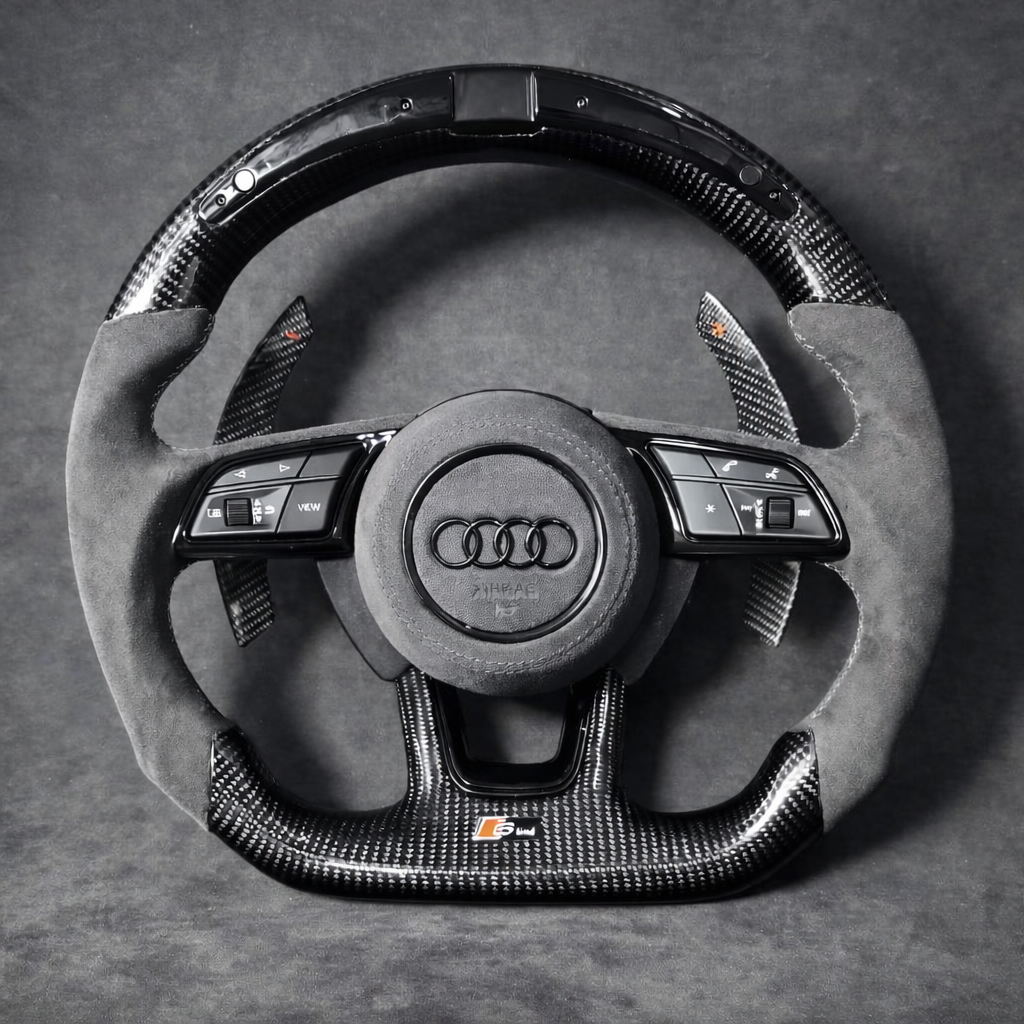 Audi carbon fiber steering wheel by Europa Customs