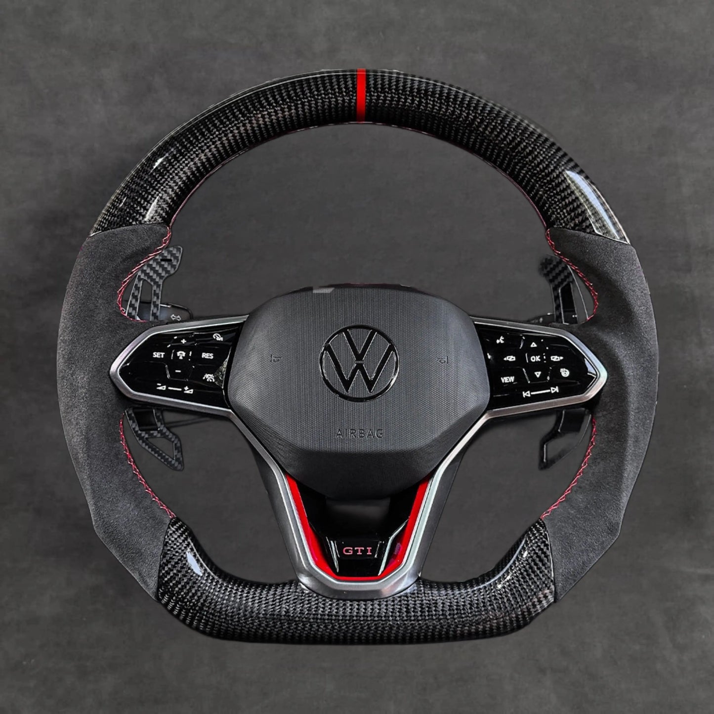 VW carbon fiber steering wheel by Europa Customs