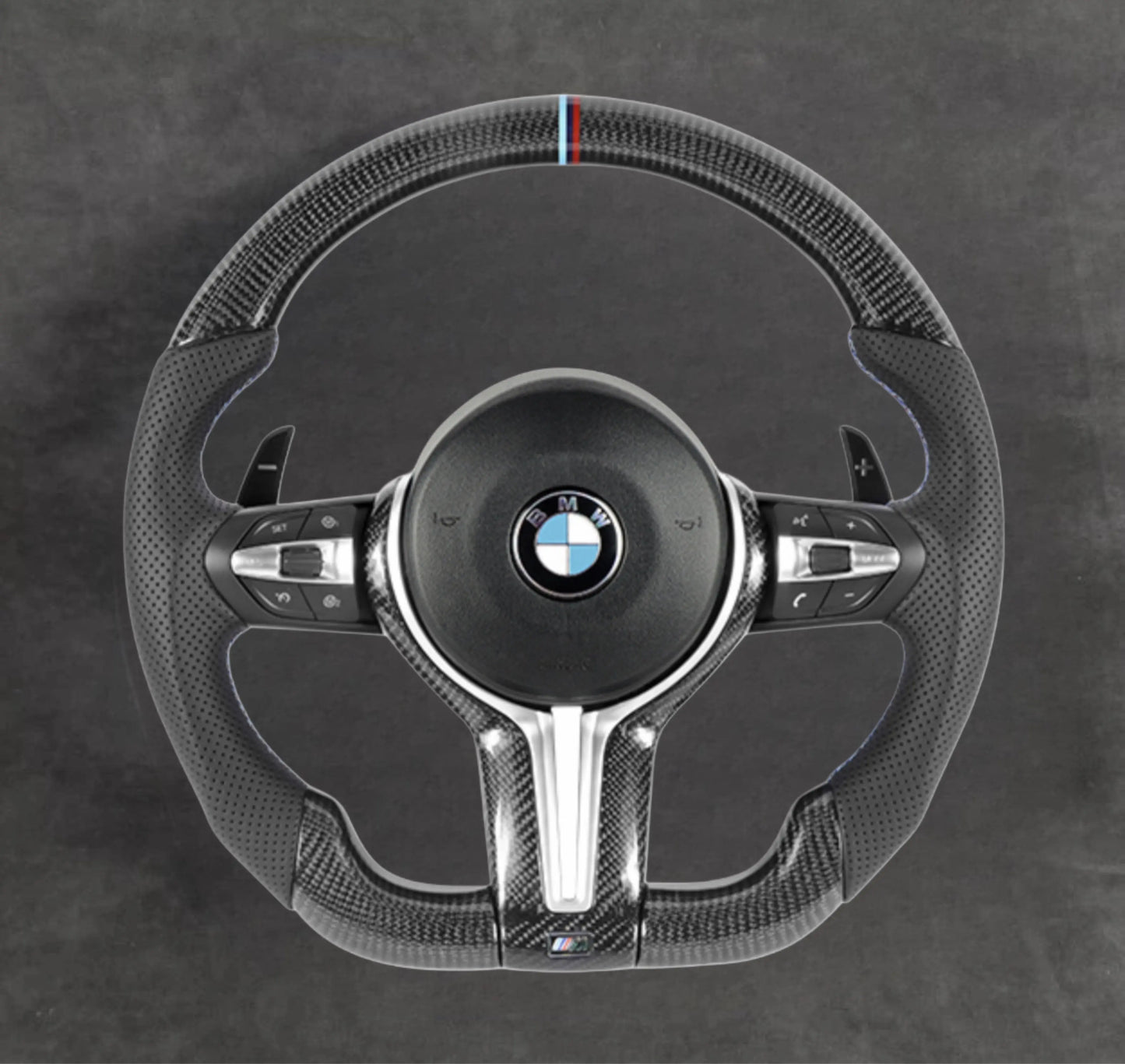 BMW carbon fiber steering wheel by Europa Customs