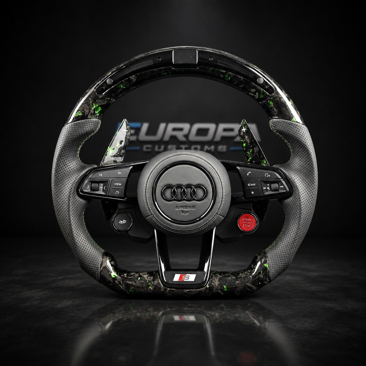 Audi R8 LED Forged Carbon Leather Steering Wheel