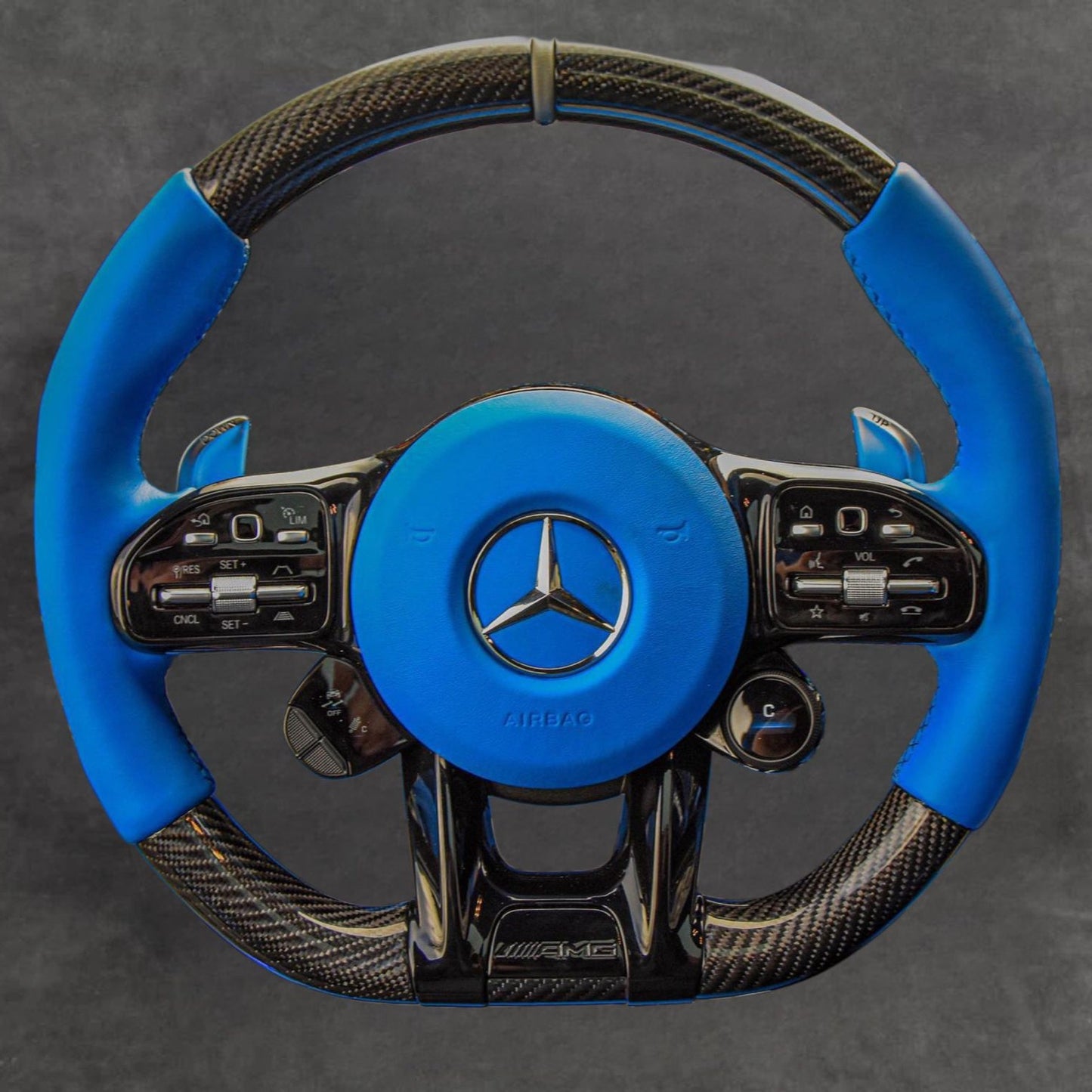 Mercedes carbon fiber steering wheel by Europa Customs