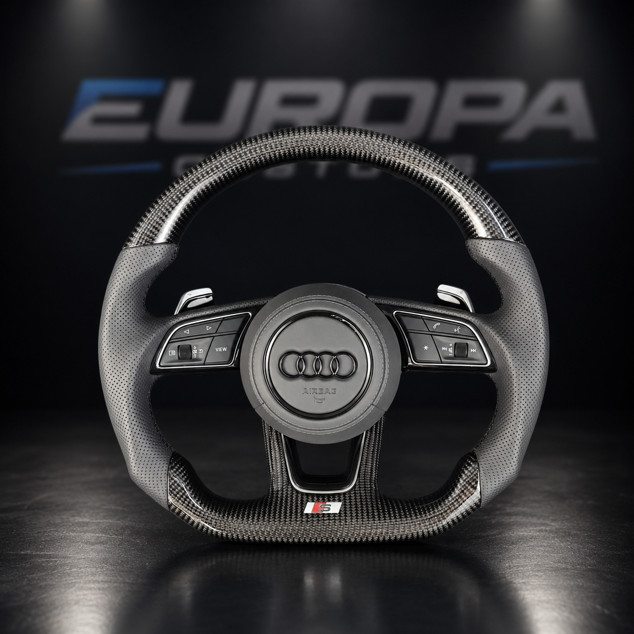 Audi Carbon Fiber Leather Steering Wheel for A4 A5 Q5 S4 S5 SQ5 RS4 RS5