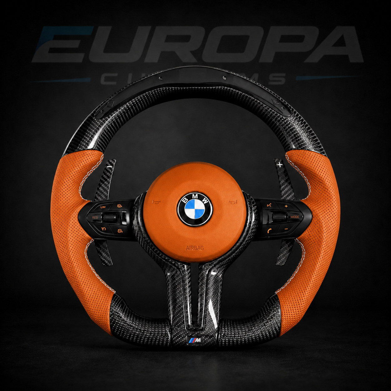 M-Performance LED Carbon Fiber Steering Wheel Leather E& F-Series EUROPA CUSTOMS