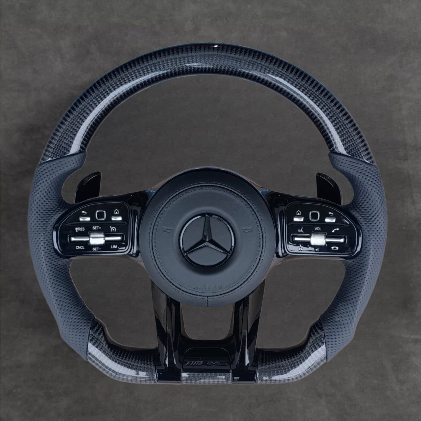 Mercedes carbon fiber steering wheel by Europa Customs