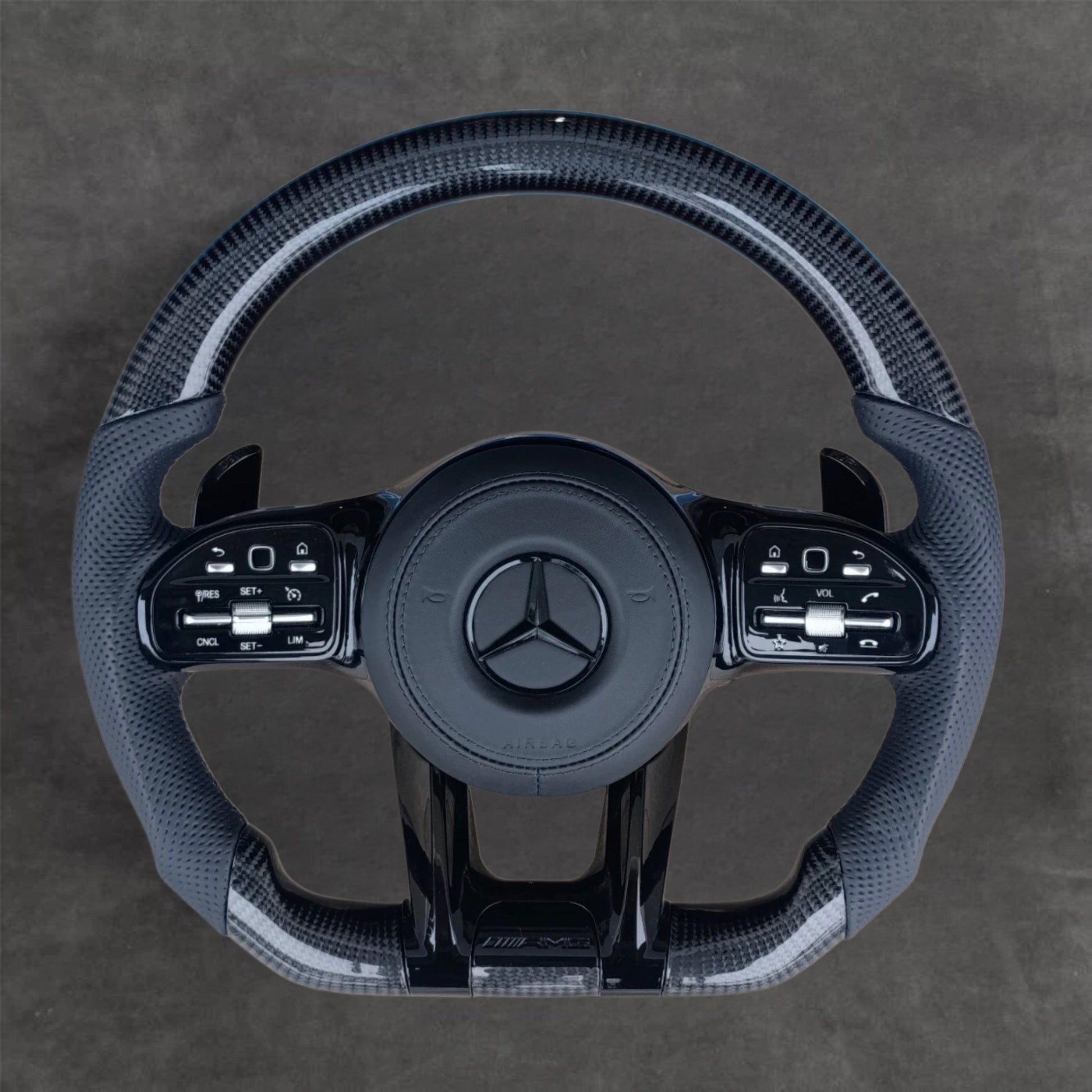 Mercedes carbon fiber steering wheel by Europa Customs