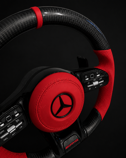 Carbon Fiber AMG Performance Steering Wheel Red EUROPA CUSTOMS
