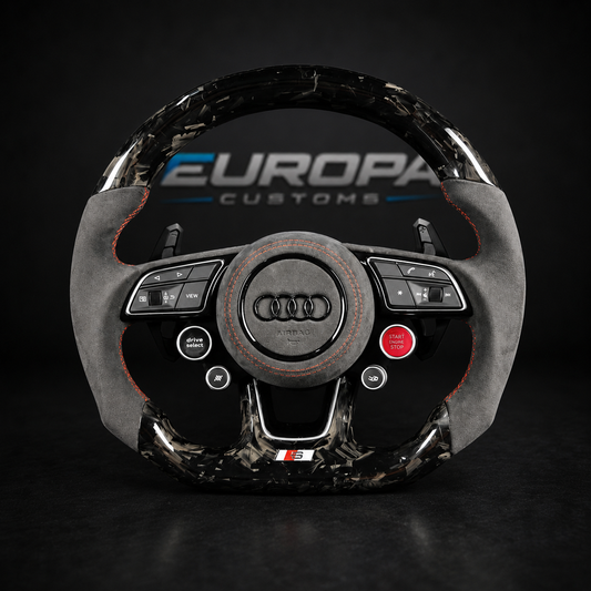 Audi Forged Carbon Alcantara Steering Wheel with 4x R8 Buttons for A4 A5 Q5 S4 S5 SQ5 RS4 RS5