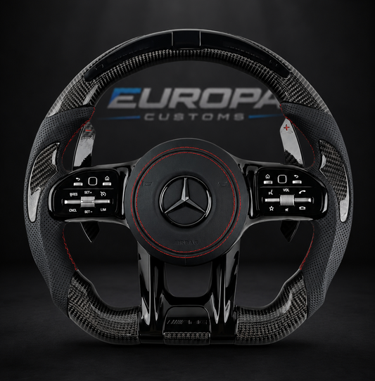 LED Carbon Fiber AMG Performance Steering Wheel EUROPA CUSTOMS