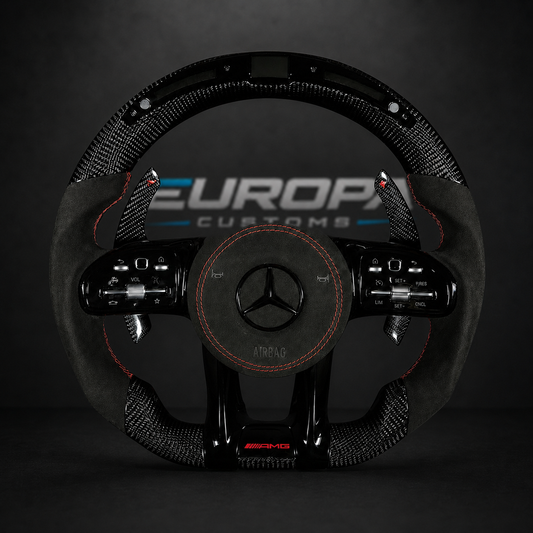 LED Carbon Fiber AMG Performance Steering Wheel EUROPA CUSTOMS