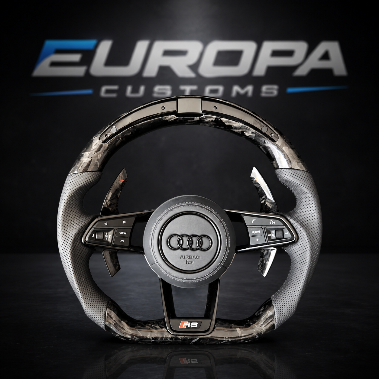Audi R8 LED Forged Carbon Leather Steering Wheel
