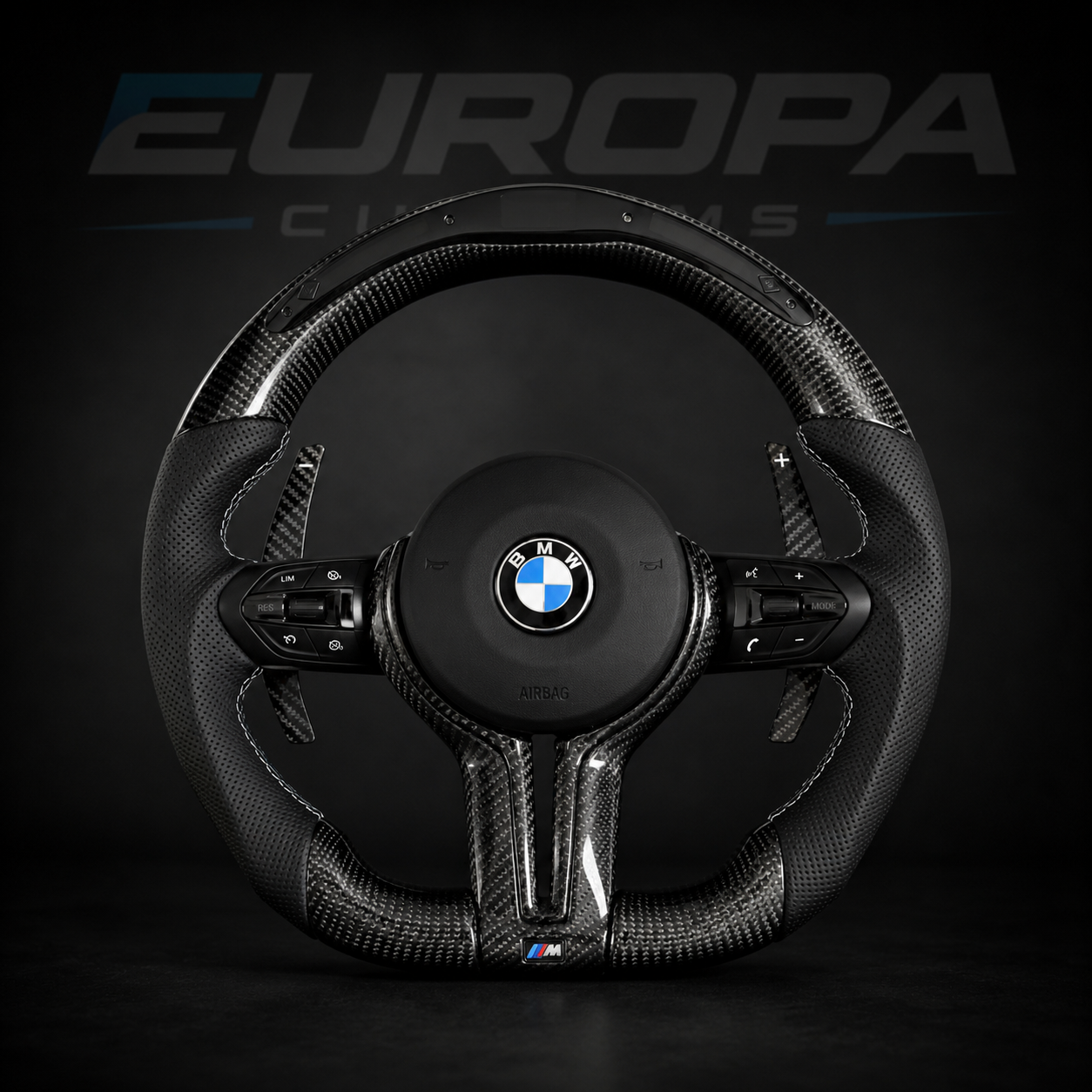 M-Performance LED Carbon Fiber Steering Wheel Leather E& F-Series EUROPA CUSTOMS