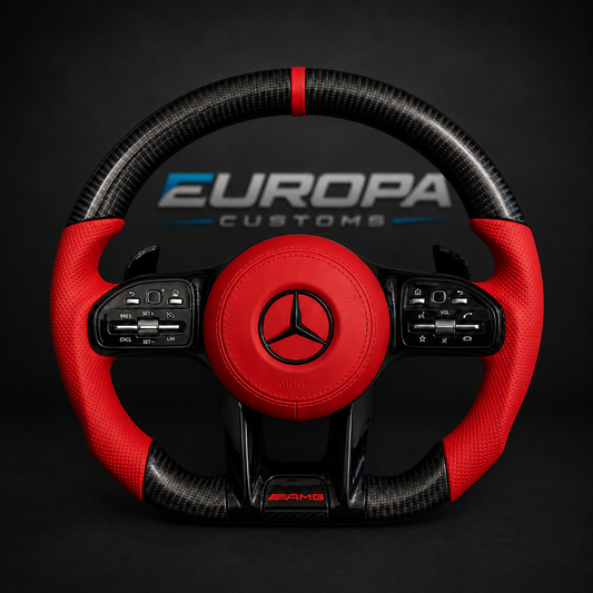 Carbon Fiber AMG Performance Steering Wheel Red EUROPA CUSTOMS