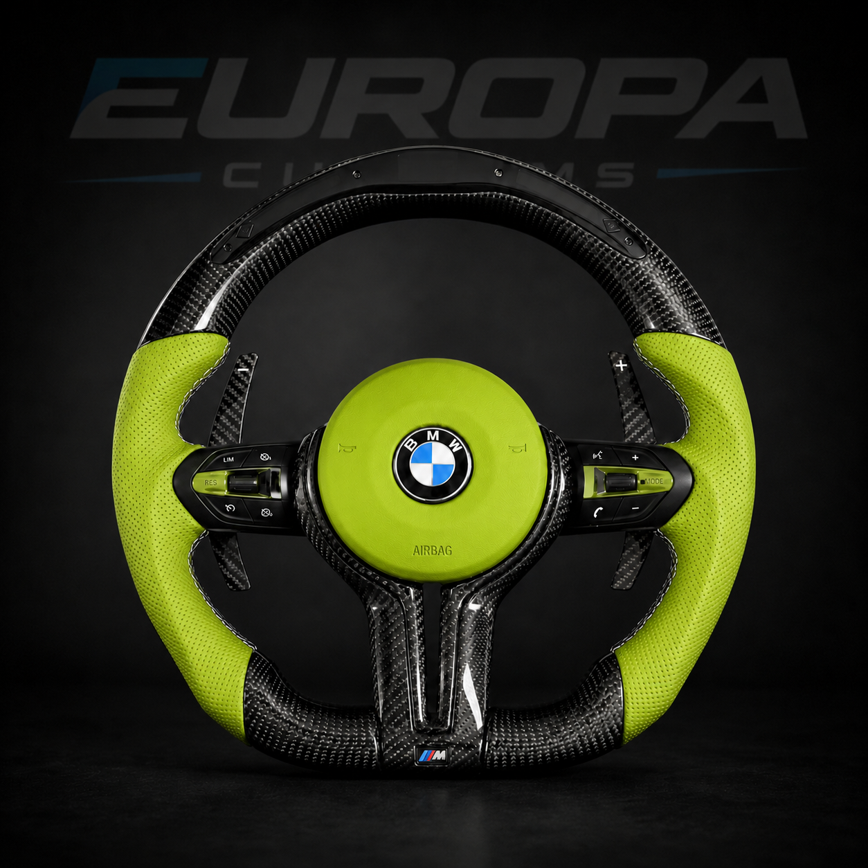 M-Performance LED Carbon Fiber Steering Wheel Leather E& F-Series EUROPA CUSTOMS
