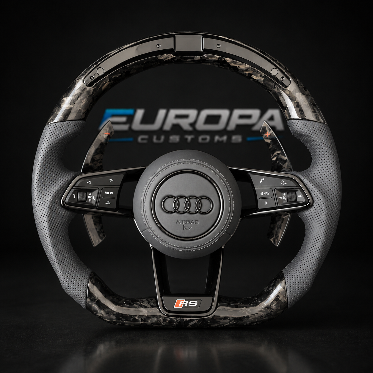 Audi LED Forged Carbon Leather Steering Wheel for A4 A5 Q5 S4 S5 SQ5 RS4 RS5