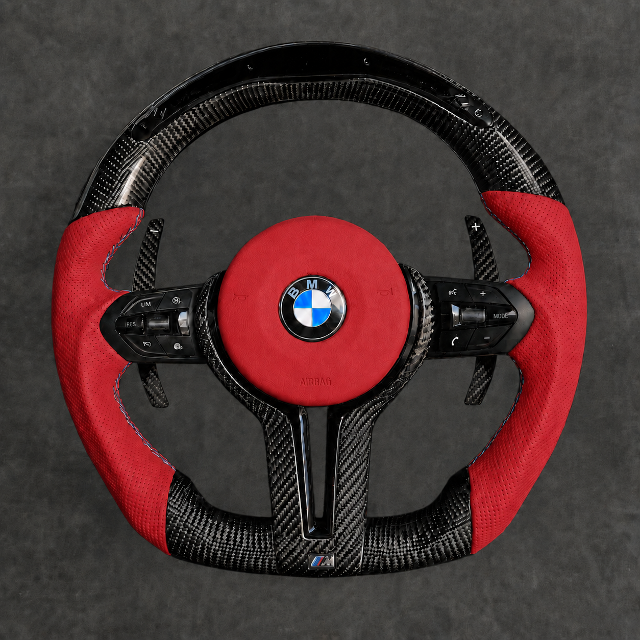 M-Performance LED Carbon Fiber Steering Wheel Leather E& F-Series EUROPA CUSTOMS