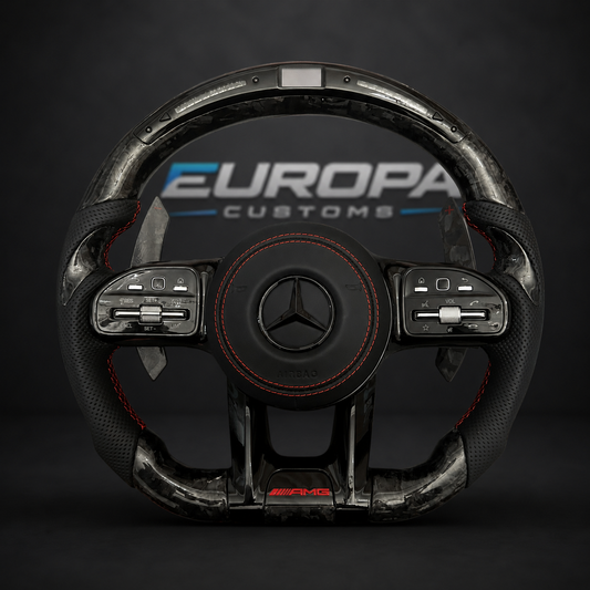 LED Forged Carbon AMG Performance Steering Wheel EUROPA CUSTOMS
