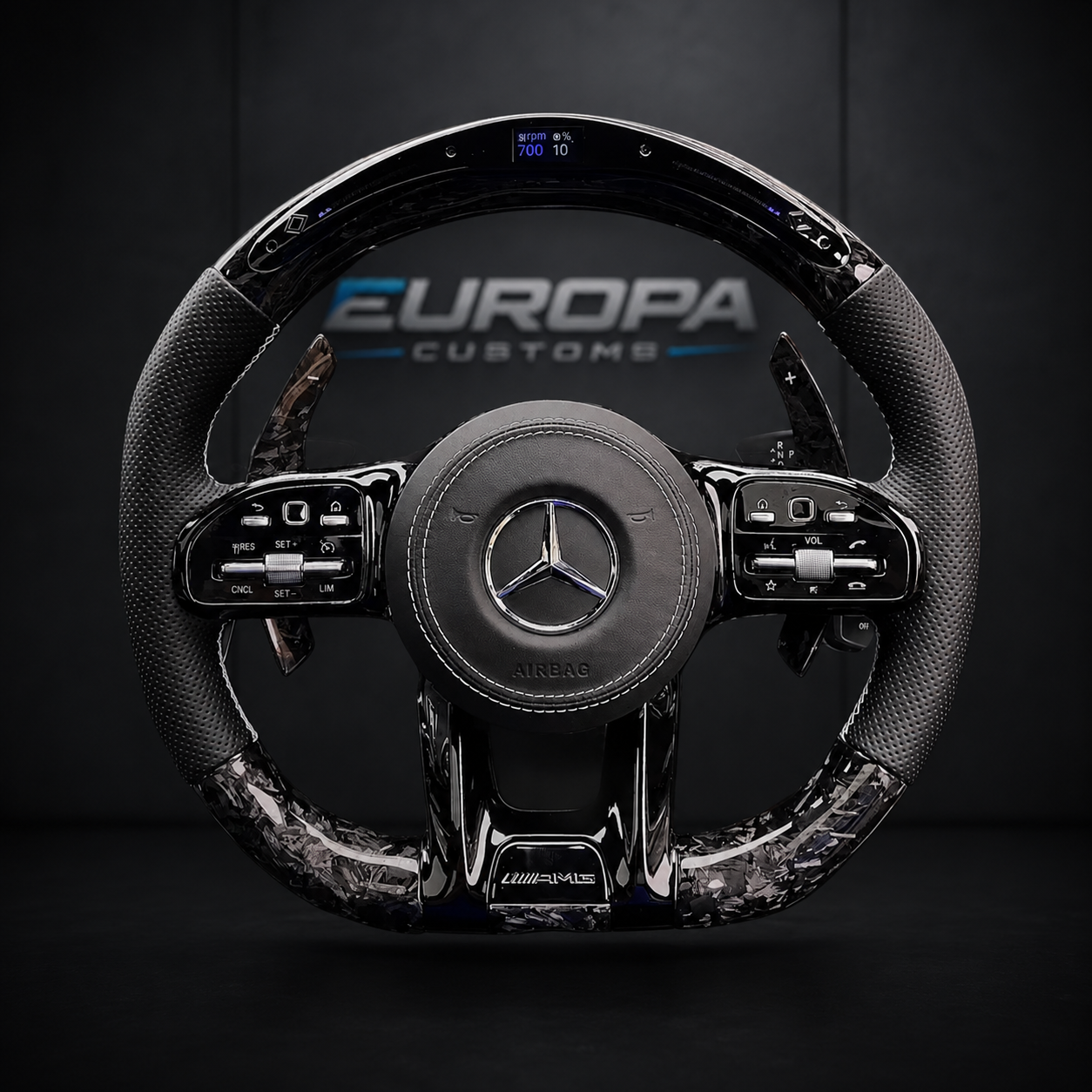 LED Forged Carbon AMG Performance Steering Wheel EUROPA CUSTOMS