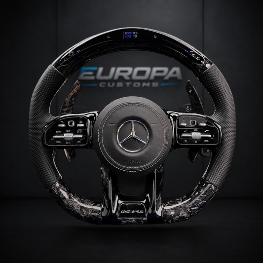 LED Forged Carbon AMG Performance Steering Wheel EUROPA CUSTOMS