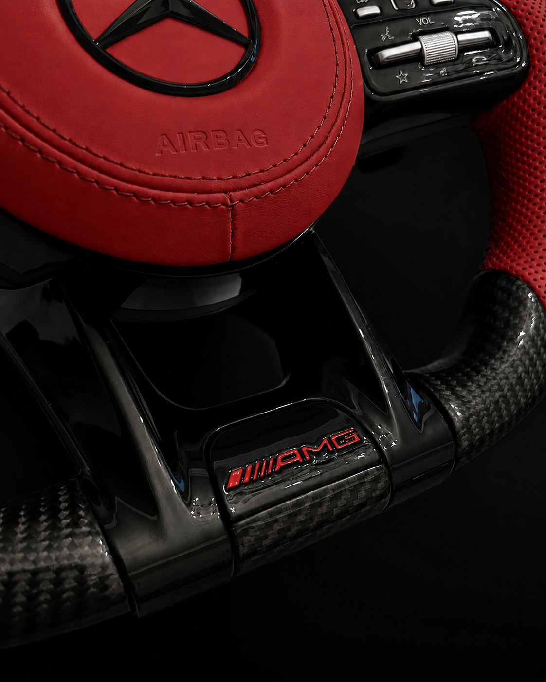 Carbon Fiber AMG Performance Steering Wheel Red EUROPA CUSTOMS