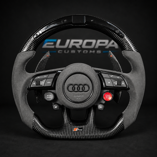 Audi LED Carbon Fiber Alcantara Steering Wheel for A4 A5 Q5 S4 S5 SQ5 RS4 RS5
