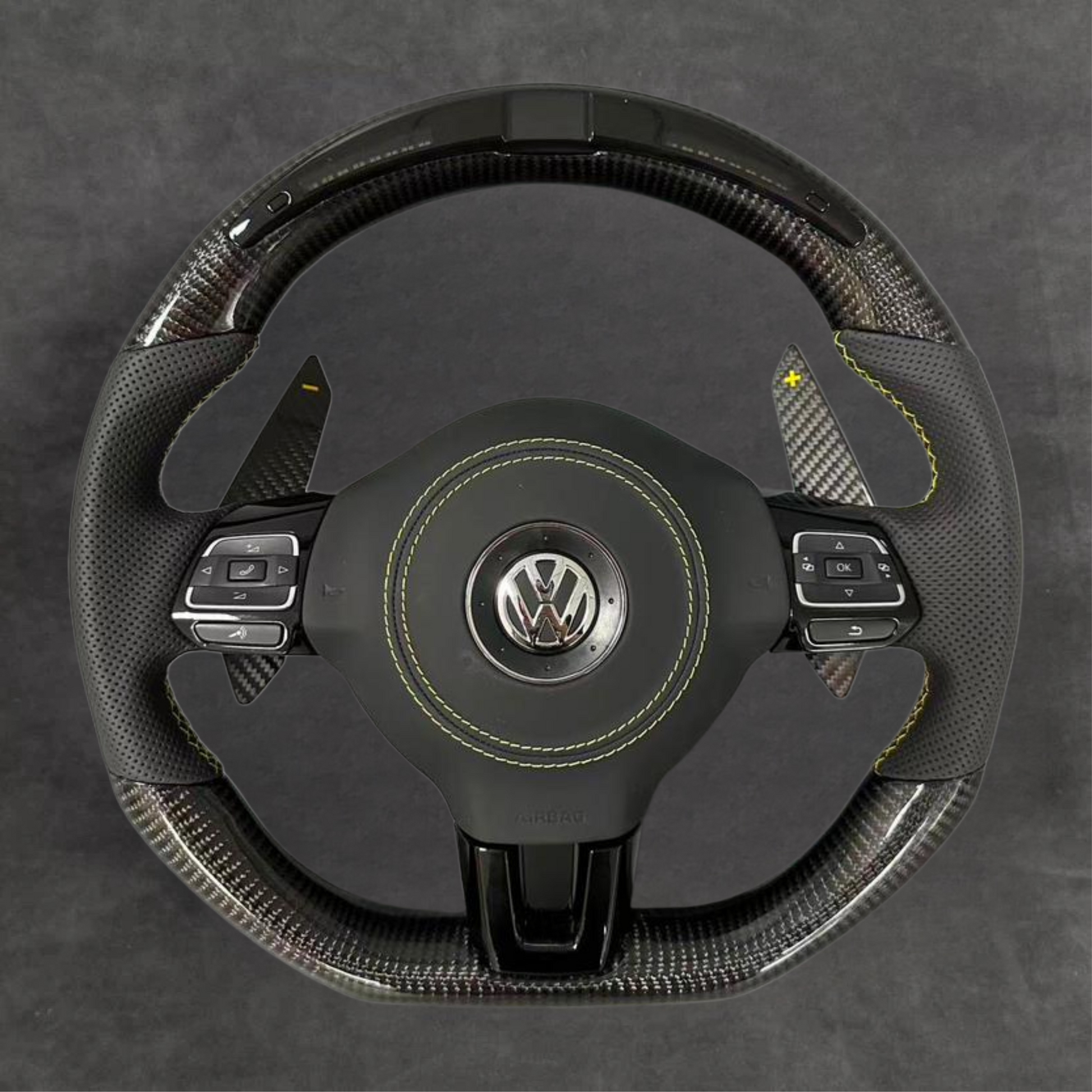 VW carbon fiber steering wheel by Europa Customs