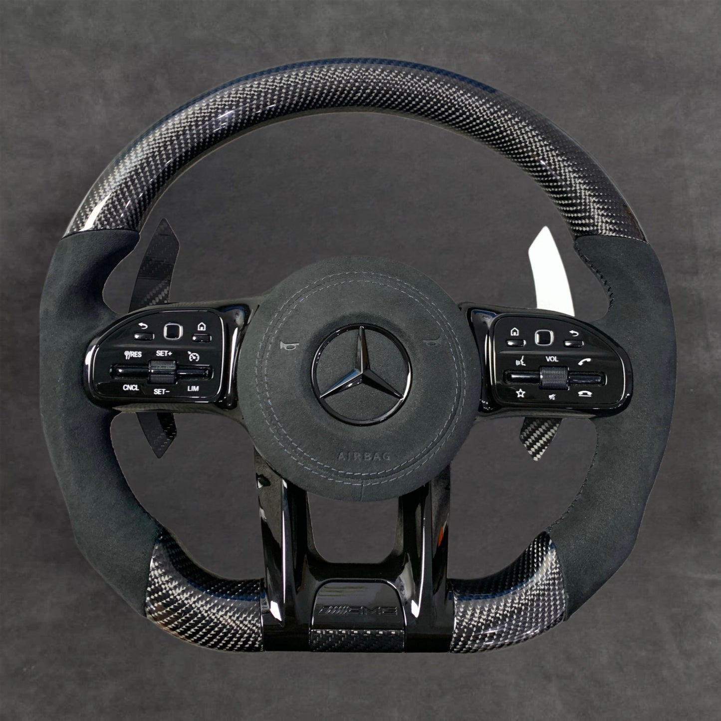 Mercedes carbon fiber steering wheel by Europa Customs