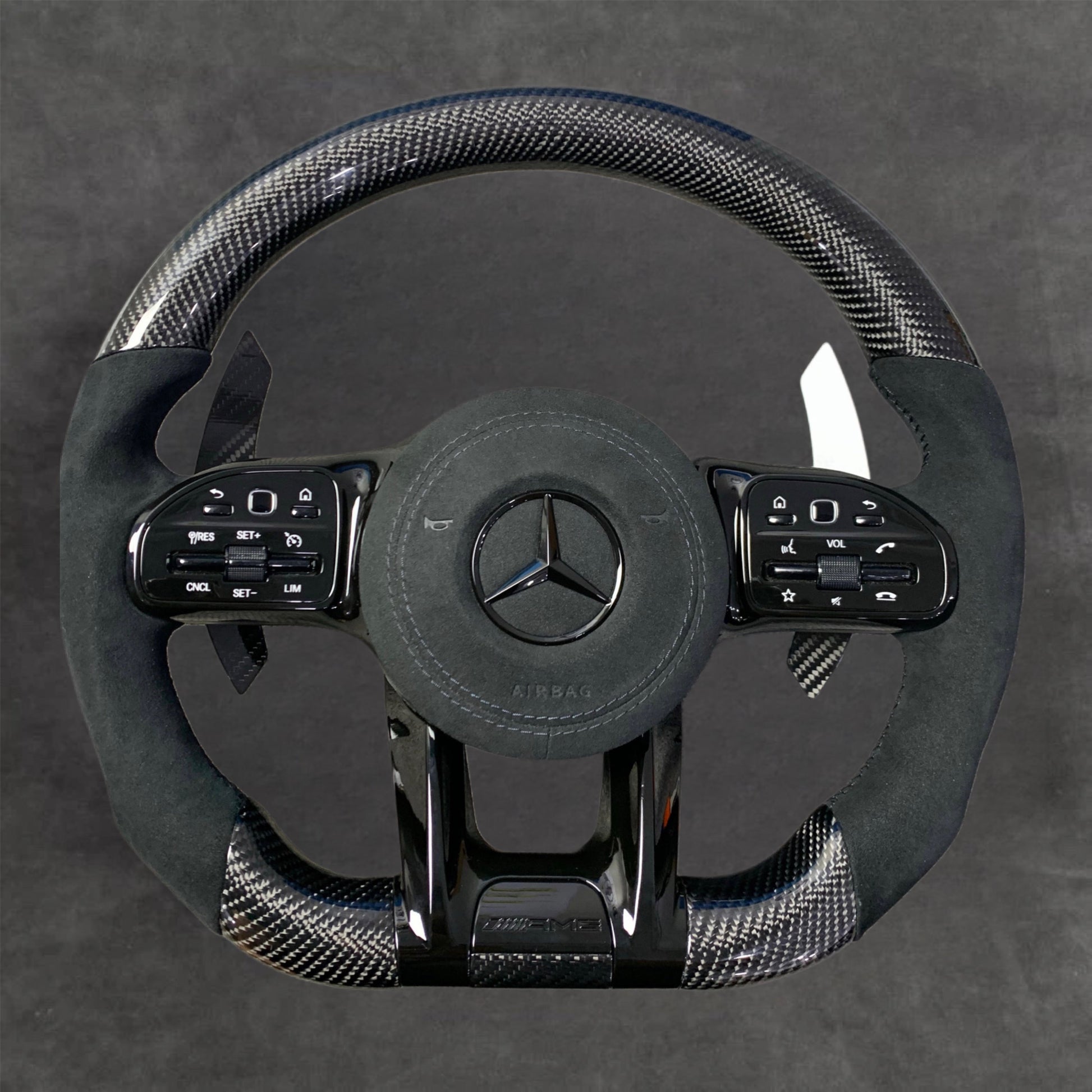 Mercedes carbon fiber steering wheel by Europa Customs