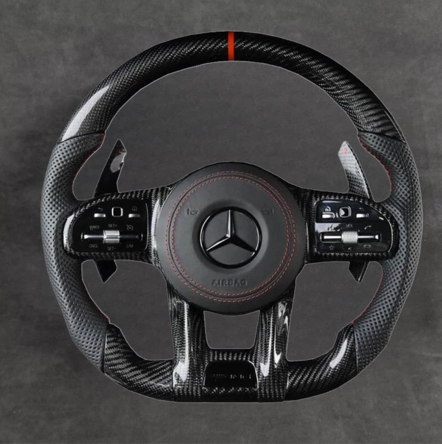 Mercedes carbon fiber steering wheel by Europa Customs