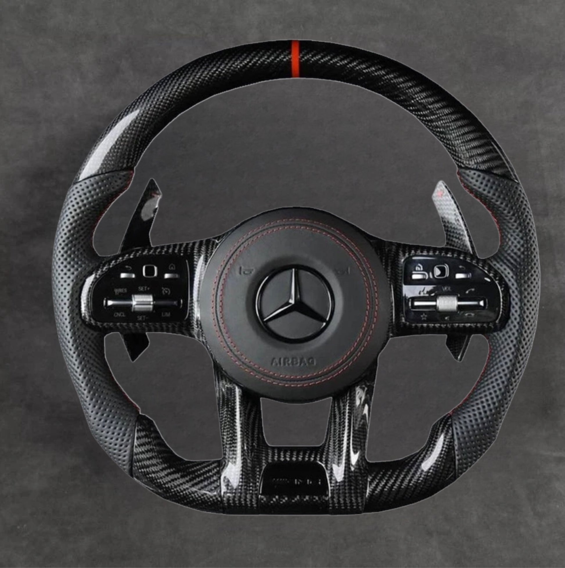Mercedes carbon fiber steering wheel by Europa Customs