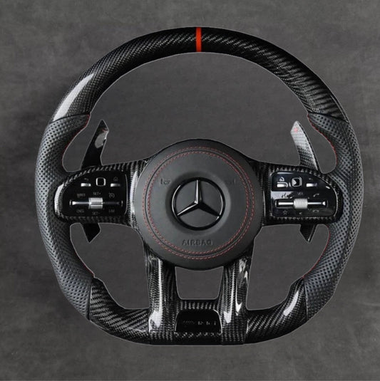 Mercedes carbon fiber steering wheel by Europa Customs