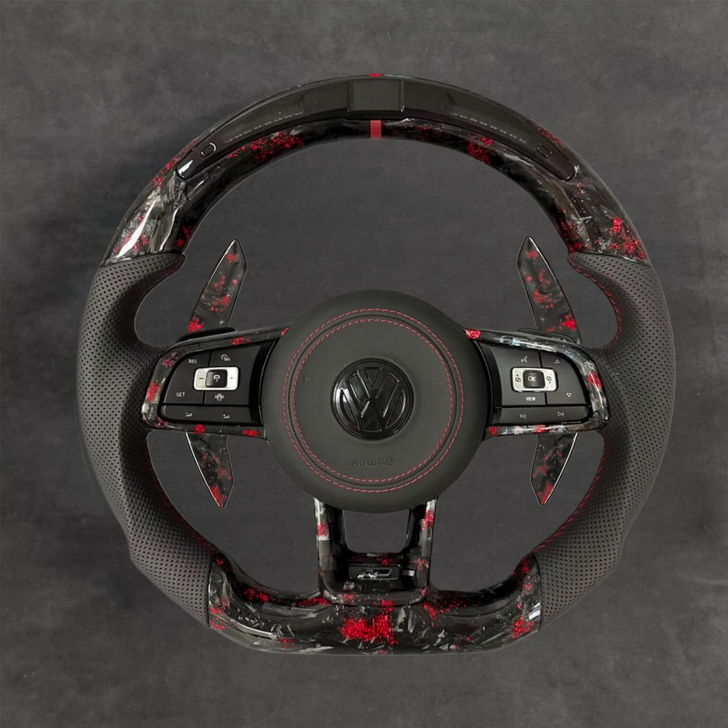 VW carbon fiber steering wheel by Europa Customs