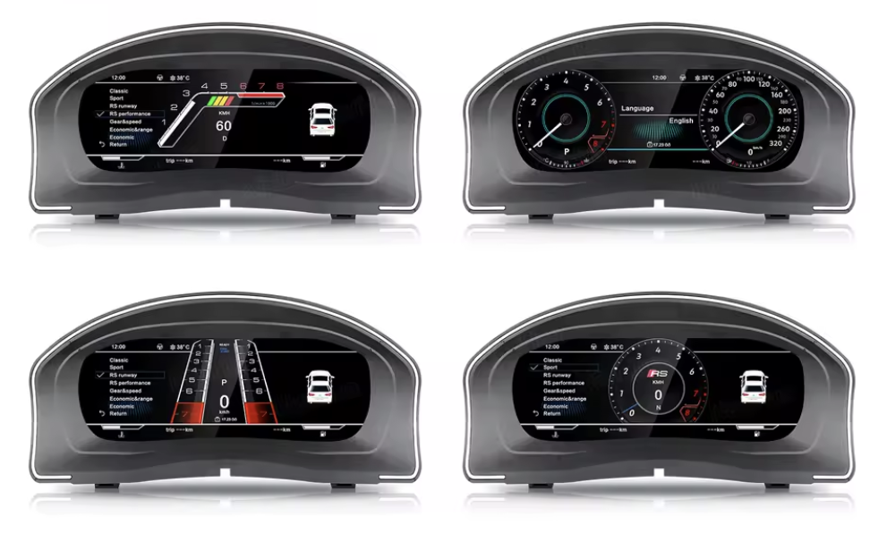 VW digital instrument cluster by Europa Customs