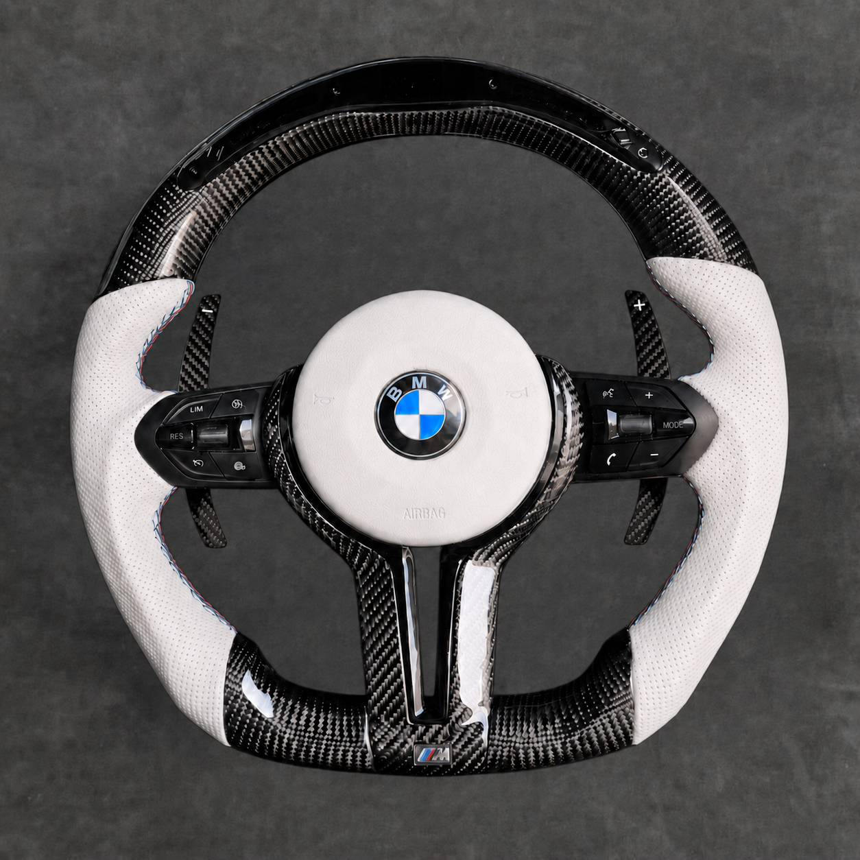 M-Perfromance LED Carbon Fiber Steering Wheel Leather E& F-Series EUROPA CUSTOMS