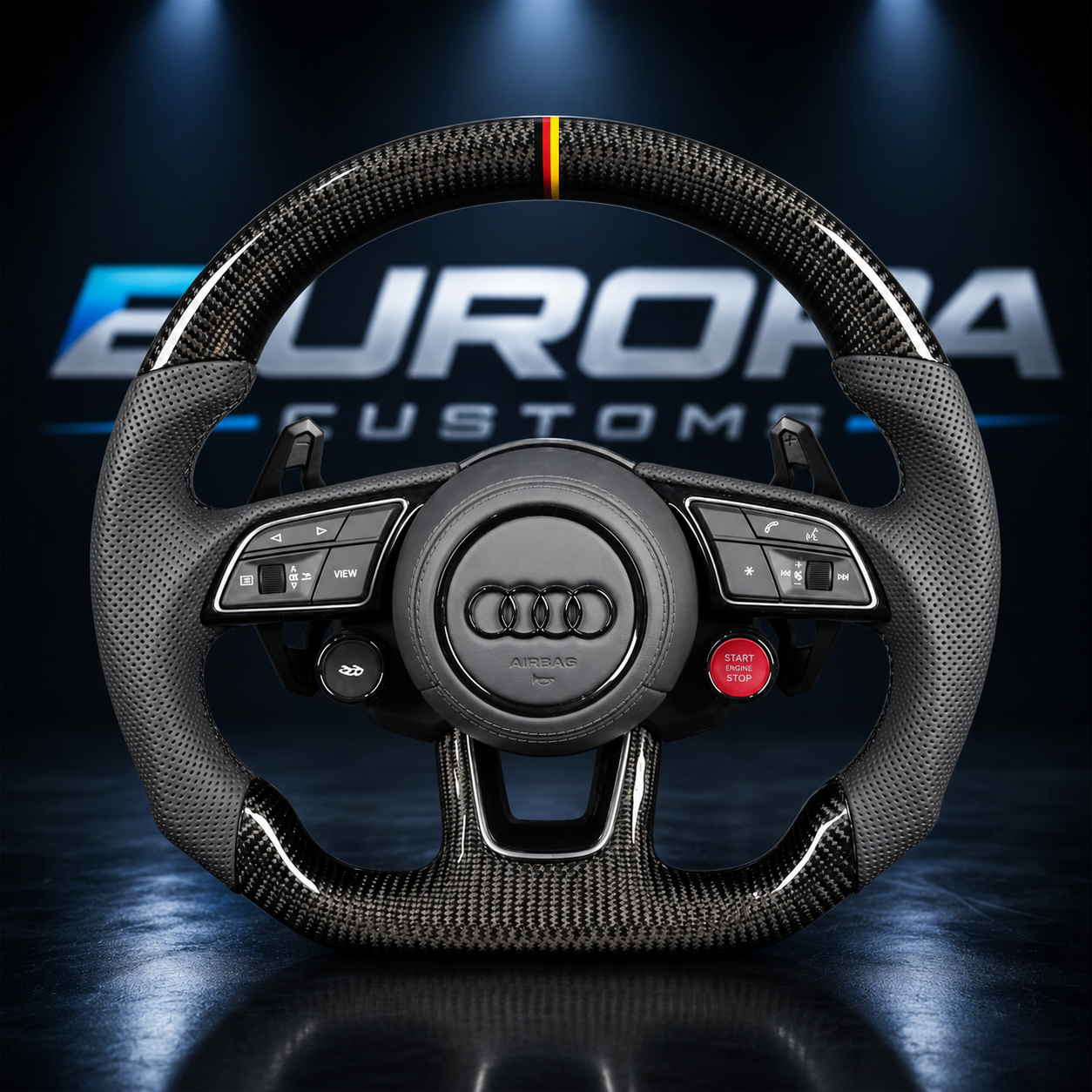 Audi Carbon Fiber Leather Sport Steering Wheel for A4 A5 Q5 S4 S5 SQ5 RS4 RS5