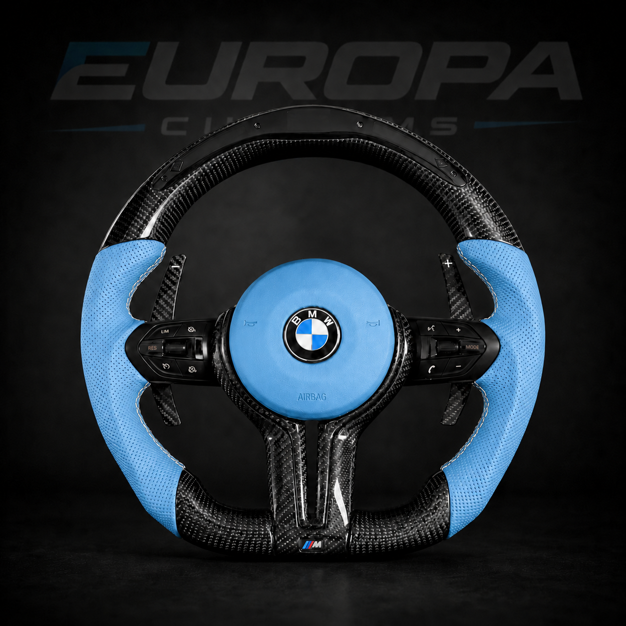 M-Performance LED Carbon Fiber Steering Wheel Leather E& F-Series EUROPA CUSTOMS