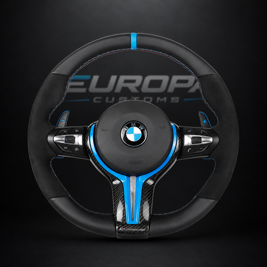 Blue Edition Steering Wheel Alcantara/Leather E& F-Series EUROPA CUSTOMS
