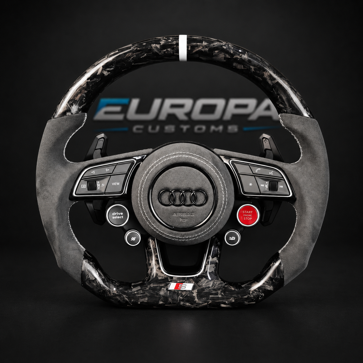 Audi Forged Carbon Alcantara Steering Wheel for A4 A5 Q5 S4 S5 SQ5 RS4 RS5